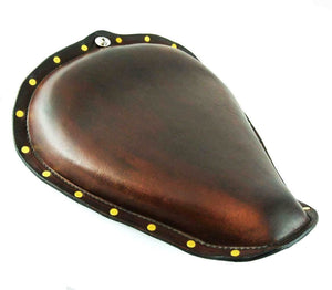 2004-2006 Sportster Harley  On The Frame Seat 201 Distressed Brown Brass Rivets