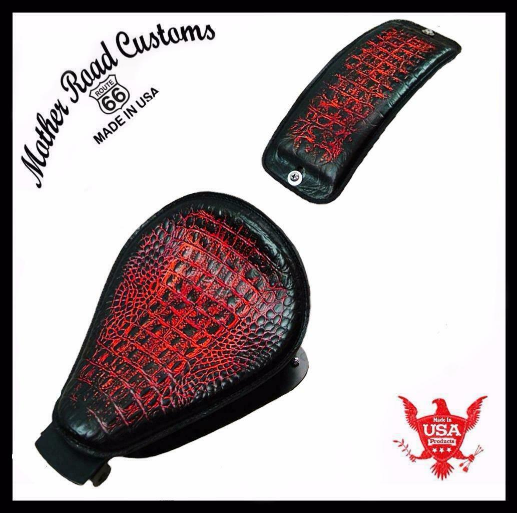 2004-2006 Sportster Harley Seat pad Kit Ant Red Gator All  Models Leather USA bc