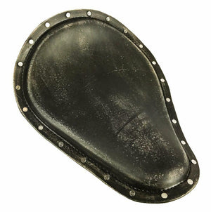 Spring Solo Seat Harley Sportster Chopper 12x15 BlkDist Leather Stainless Rivets