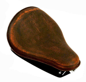 1982-2003 Sportster Harley Seat 201 Brn Dis Leather  Conversion Kit & P-pad bcs - Mother Road Customs