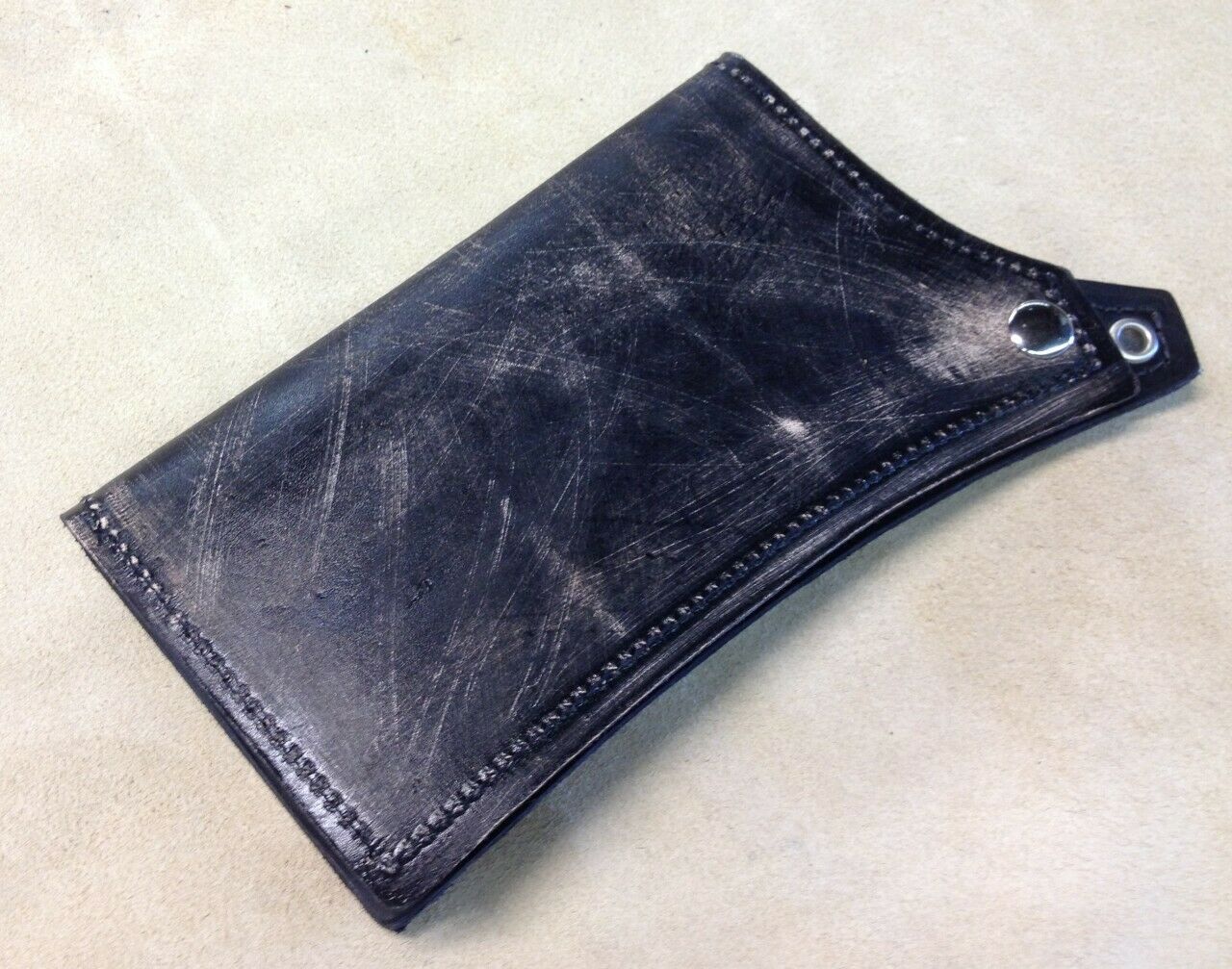 Wallet Mens Womens Black Distressed Leather Match Seat Sportster Chopper Harley - Mother Road Customs