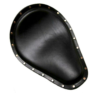 Spring Solo Seat Harley Sportster Chopper 11x13" Black Leather Copper Rivets