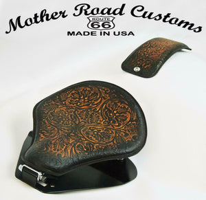 1998-2020 Yamaha V Star 650 Spring Seat P-Pad Mounting Kit Br OakLeaf Leather bc - Mother Road Customs