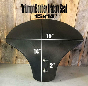2017-2020 Triumph Bobber 15x14" Black Distressed Leather Solo Tractor Seat - Mother Road Customs