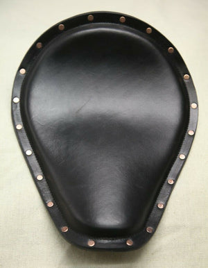 Spring Solo Seat Copper Rivets Harley Sportster Chopper Nightster Black Leather