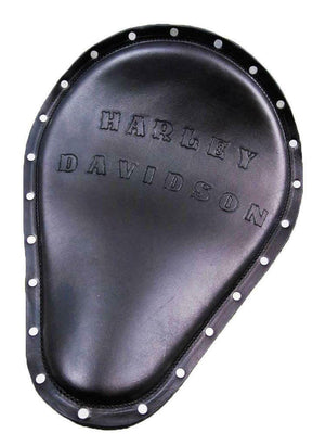 Spring Seat Chopper Harley Davidson Sportster 12x15BK Leather Hand Tooled Rivets - Mother Road Customs