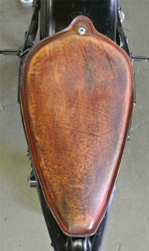 Harley Sportster 1982-2003 Brown Distressed Leather On The Frame Seat  Steel USA - Mother Road Customs