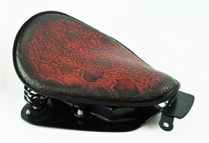 2004-2006 Sportster Harley Spring Seat Conversion Kit Ant Red Snake Python   bcs - Mother Road Customs