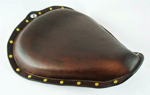 2010-2020 Sportster Harley  On The Frame Seat 201 Distressed Brown Brass Rivets - Mother Road Customs