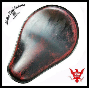 Seat Spring Solo Chopper Harley Sportster USA Black Red Distressed 10x13" - Mother Road Customs