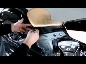2015-2023 Indian Scout Bobber Seat Spring Kit White Diamond Black Stitched 15x14
