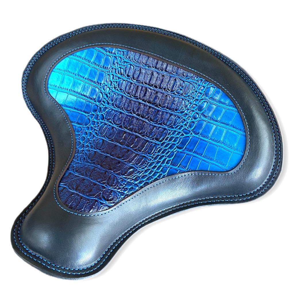 2017-2025 Triumph Bobber 15x14 Blue Alligator Black Window Tractor Solo Seat