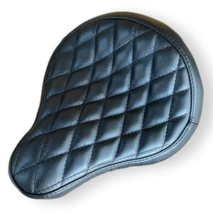 12x13 Spring Motorcycle Seat Black Diamond Stitched Saddle Bobber Chopper Bates