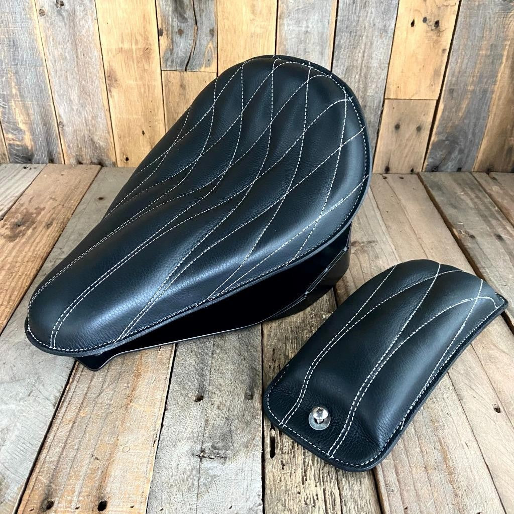 2018-2024 Harley 11x16 Softail Spring Seat Mounting Kit Black Diamond Leather - Mother Road Customs
