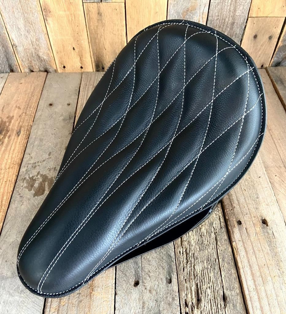2000-2017 Harley 11x16 Softail Spring Seat Mounting Kit Black Diamond Leather - Mother Road Customs