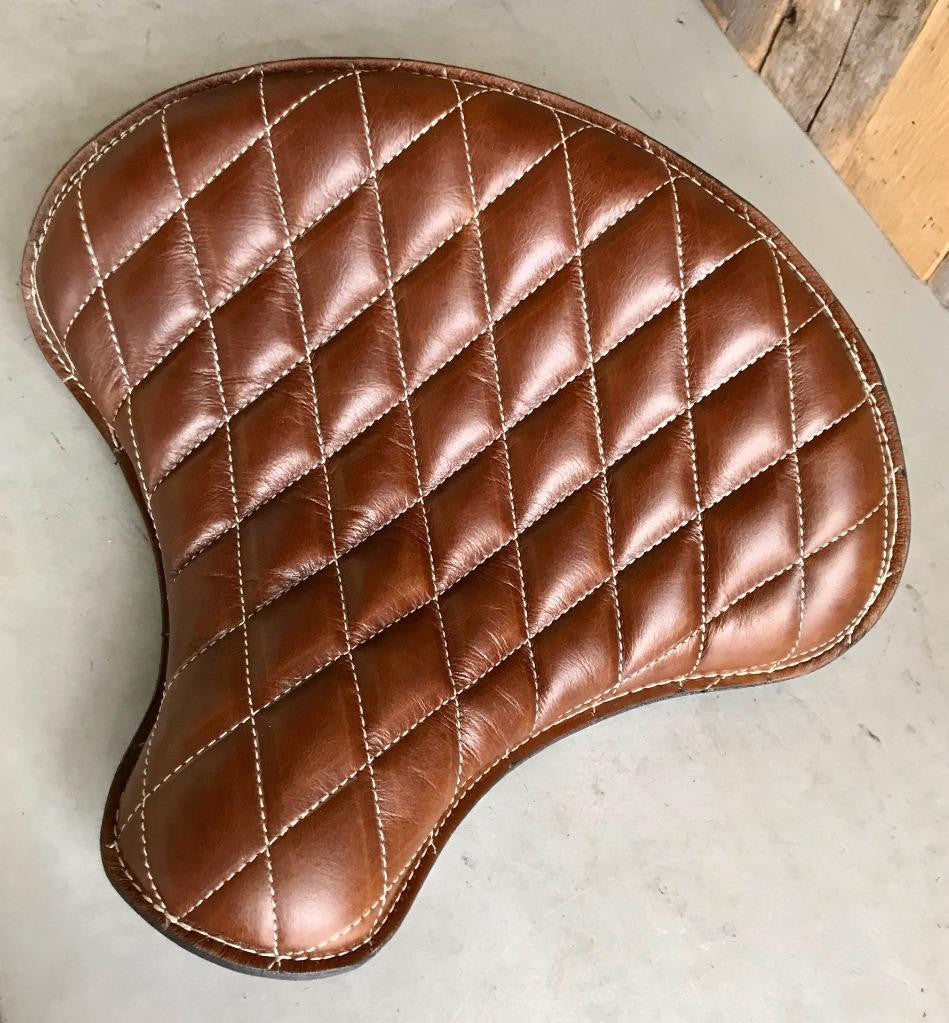 2017-2025 Triumph Bobber 15x14 Brown Diamond Stitched Seat Bolts Right On