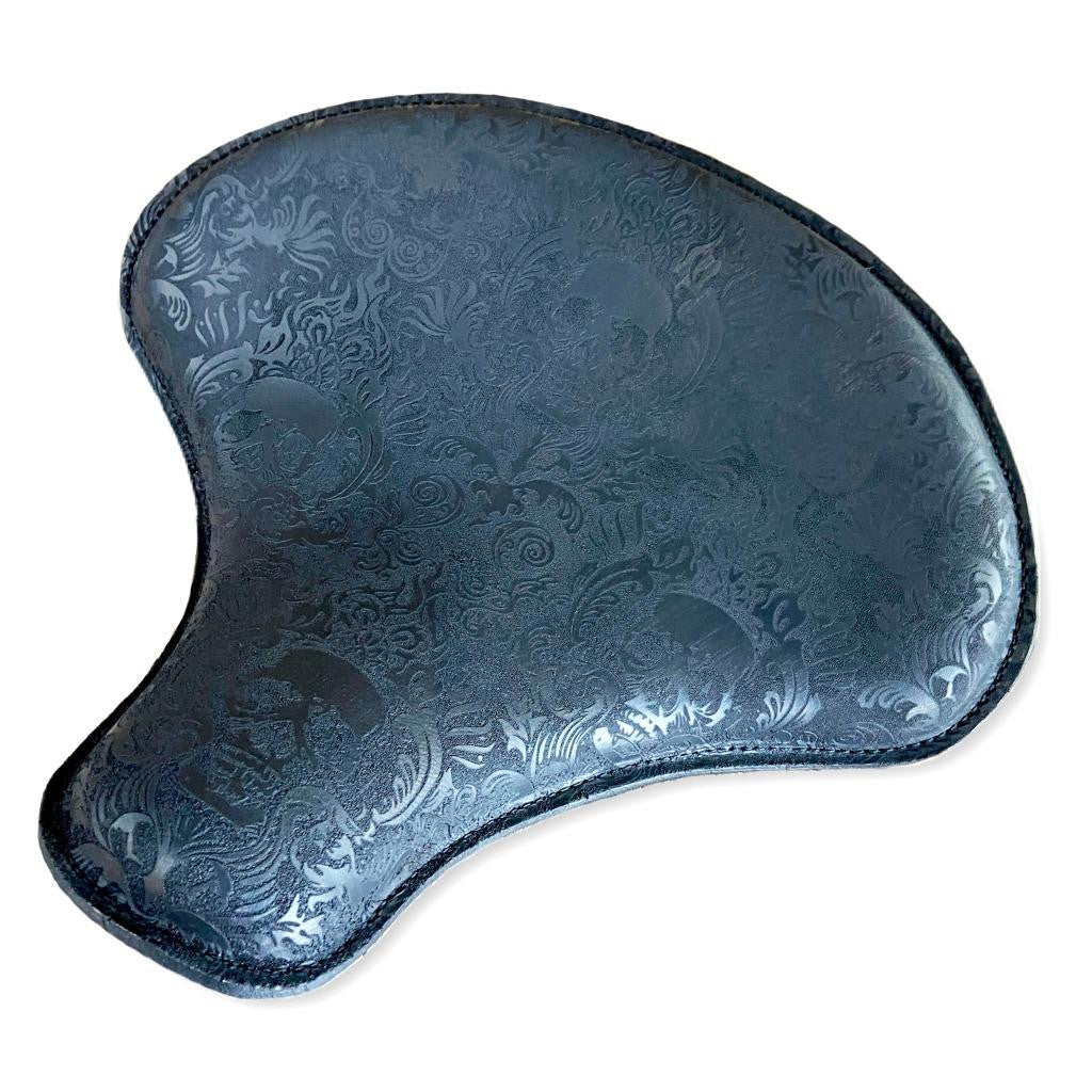 2017-2025 Triumph Bobber Seat 15x14 Scroll Skull Engraved Tooled Leather Bolt On