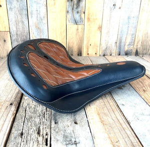 1982-1995 Harley FXR Spring Black Window Tan Diamond Tractor Seat Mounting Kit - Mother Road Customs
