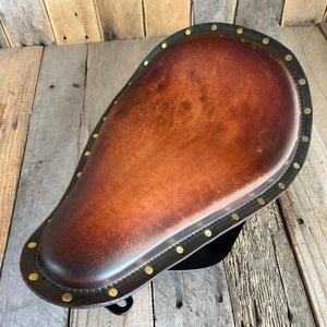 Brown Leather Rivets 1982-1995 Harley FXR Spring Seat Mounting Conversion Kit - Mother Road Customs