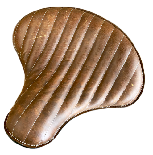 Triumph Bobber Solo Seat 2017-2025 Tuck Roll Brown Distressed Leather Tractor