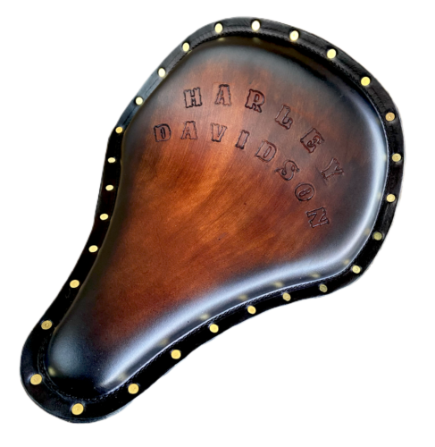 12x15 Harley Davidson Hand Tooled Spring Seat Sun Burst Long Nose Rivets Leather