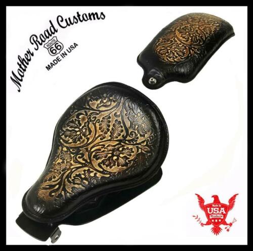 07-09 Sportster Harley Spring Seat Pad Mounting Kit Nat Brown Black Oak Leaf bc - Mother Road Customs