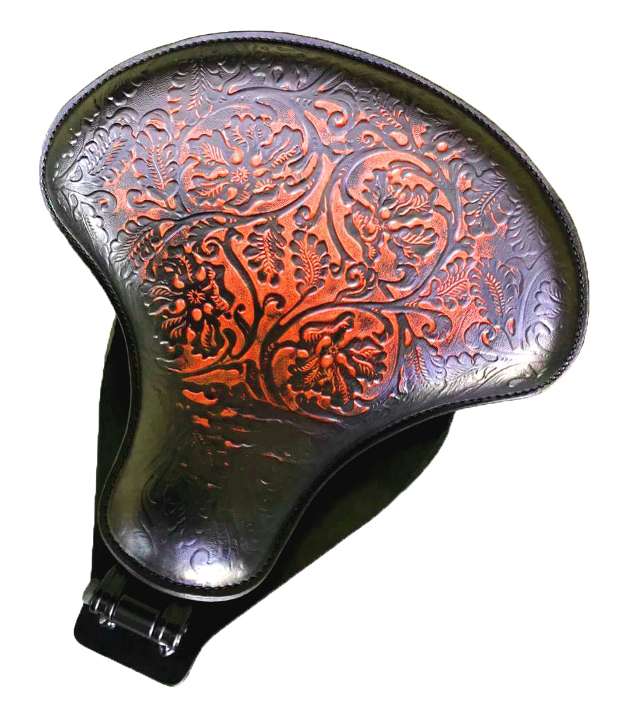 2000-2017 Harley Softail Ant Brn Oak Leaf Leather Spring Seat Mounting Kit