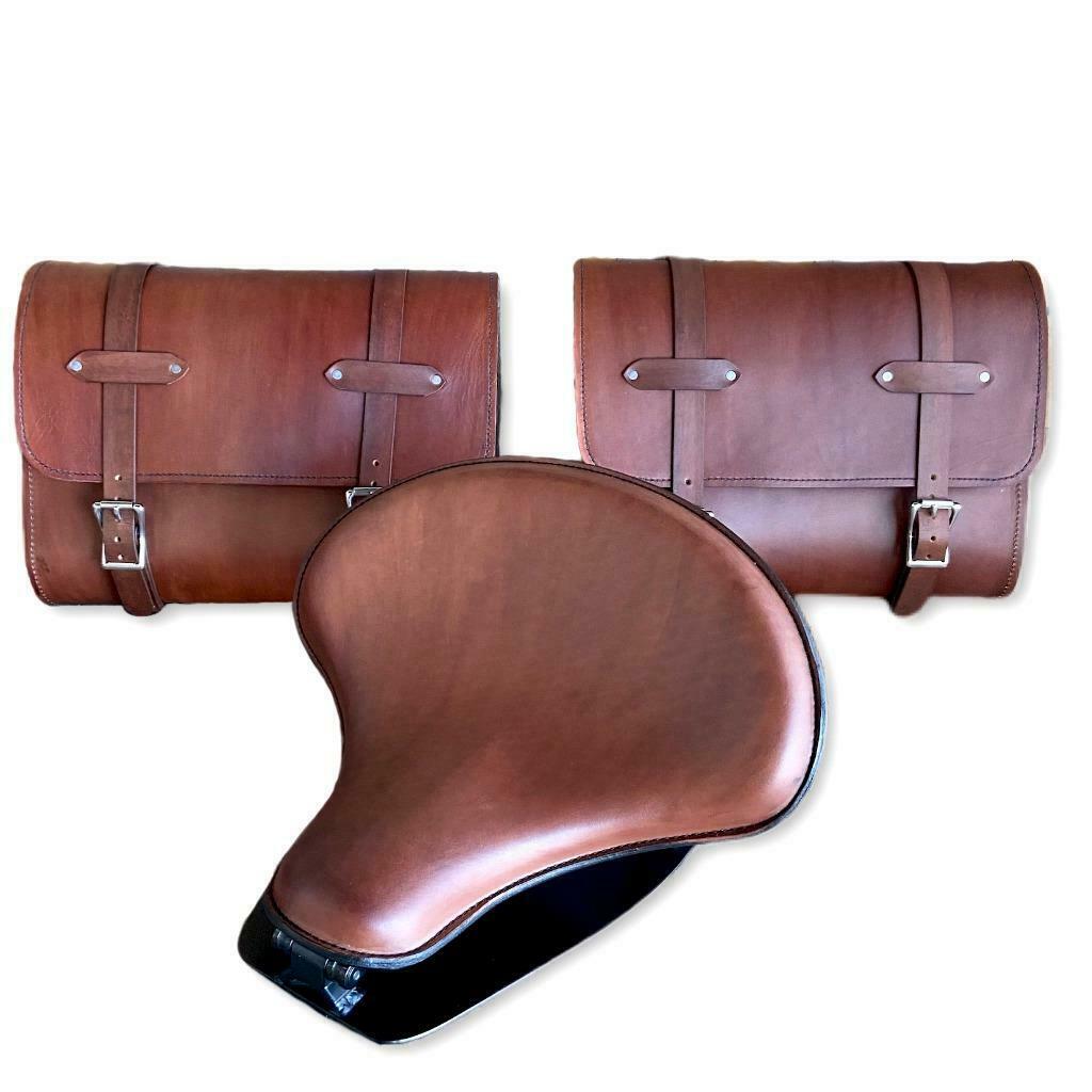 2015-2024 Indian Scout Spring 15x14" Tractor Seat Mounting Kit Saddle Bags Brown