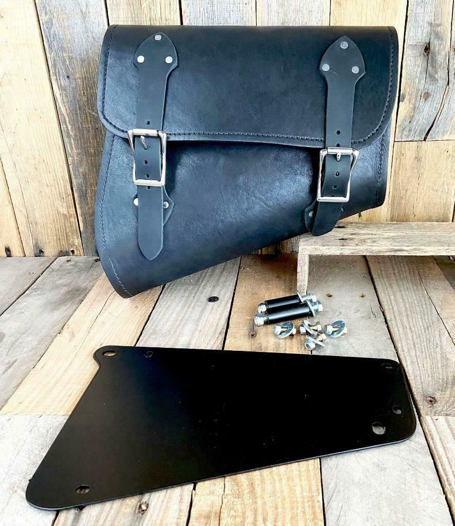 2018-23 Indian Scout Bobber Saddle Bag With Mounting Hardware Black Leather