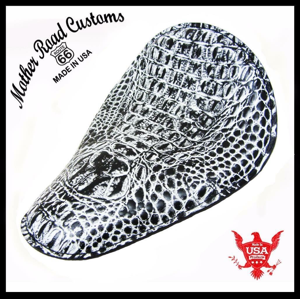 Seat Chopper Bobber Harley Sportster 11x14 Mother Road Customs B&W Alligator USA