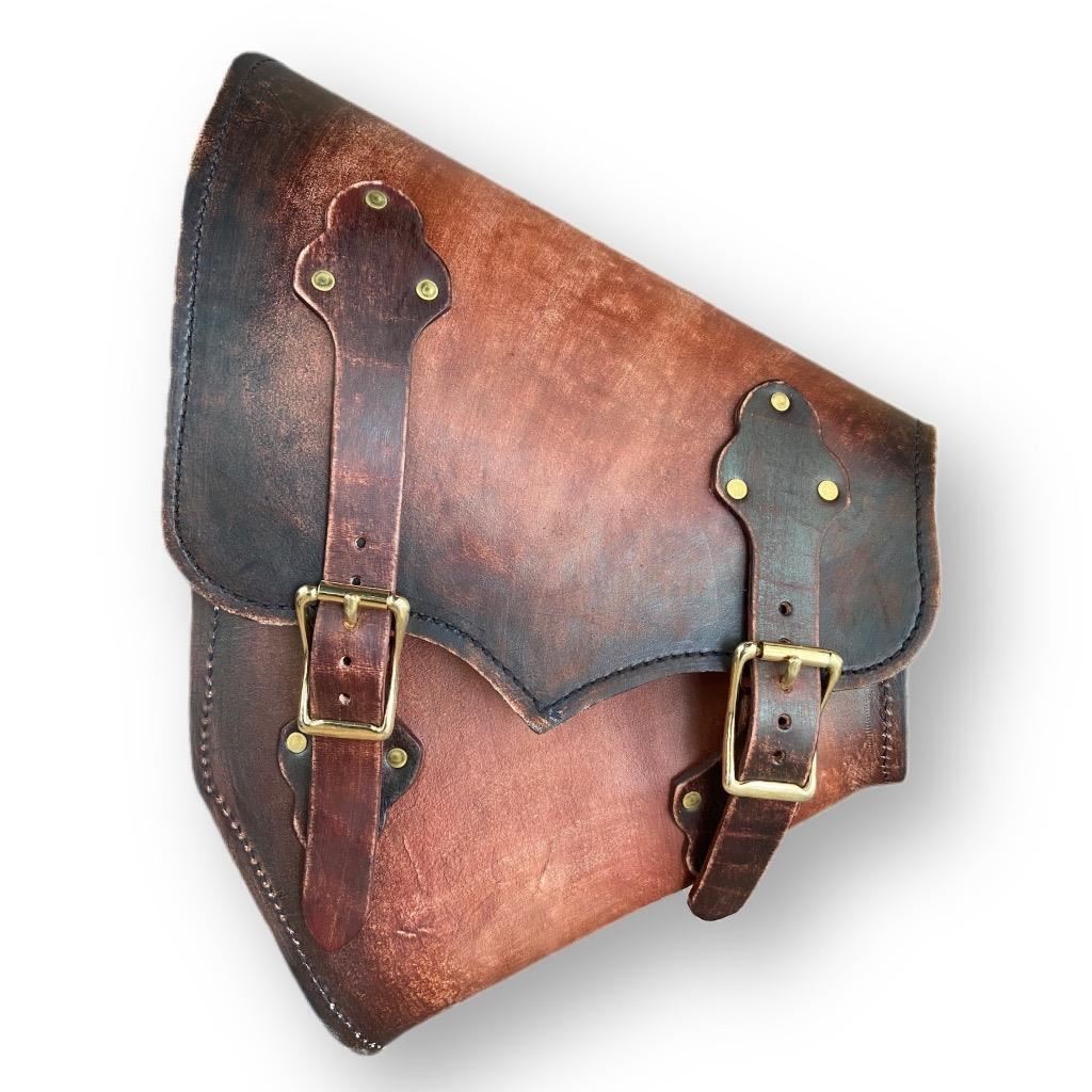 2000-2025 Harley Softail Saddle Bag Bobber & Hardtail Motorcycle Brown Leather