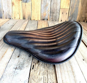 Triumph Bobber Seat 2017-2024 Solo Antique Brown Tuck And Roll Leather 13x15"