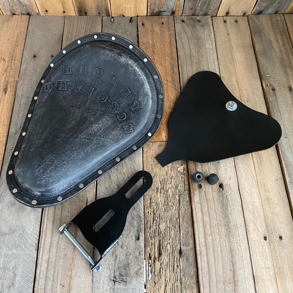2010-2022 Spring Seat Sportster Black Dis Harley Hand tooled Rivets Mounting Kit