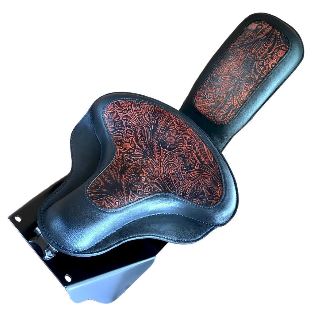 Harley Touring Spring Seat Conversion Mounting Kit 1998-2025 Brn Tooled Leather