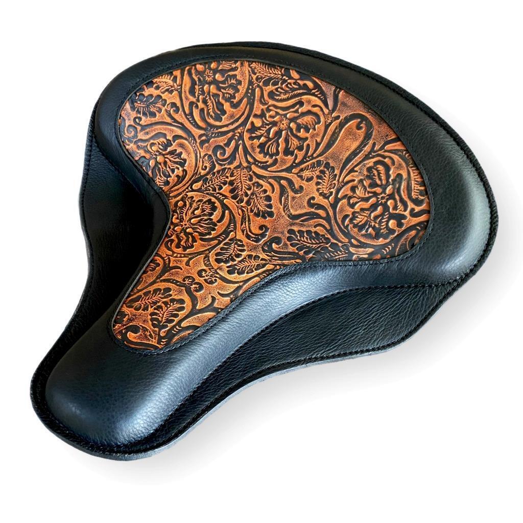 17x16" Spring Solo Tractor Seat Harley Touring Indian Chief Ant Brown Oak Leaf