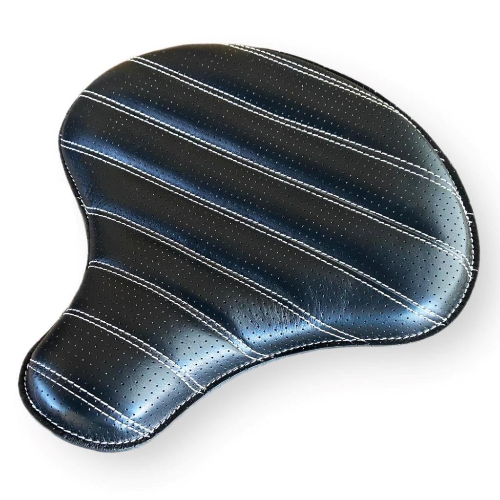 Spring Solo Tractor Seat Chopper Scout Bobber Harley 15x14 Blk Tuck Roll Leather