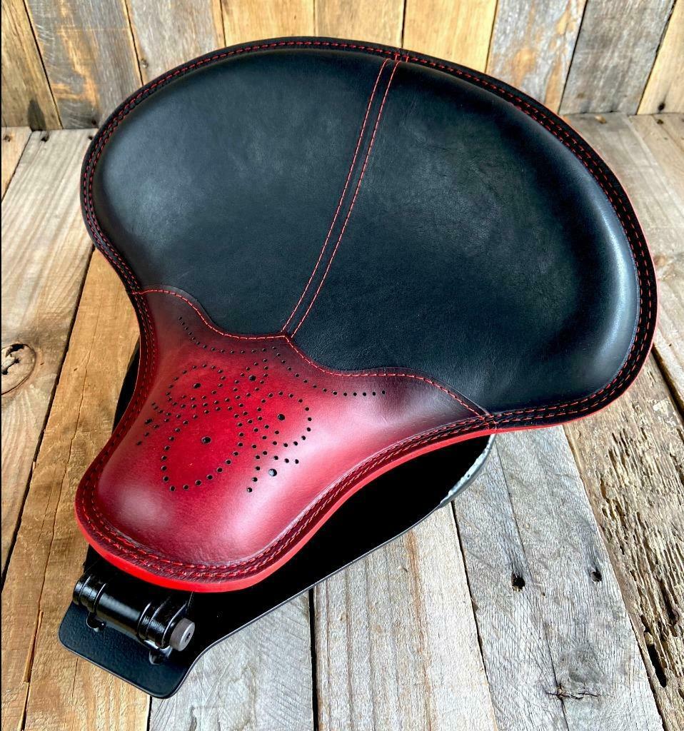 2000-2017 Harley Softail Tractor Seat Mounting Kit Antique Red Wingtip Spring