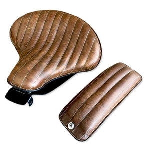 2010-2022 Harley Sportster Seat Spring Solo Brown Dist Tuck Roll Leather Chopper