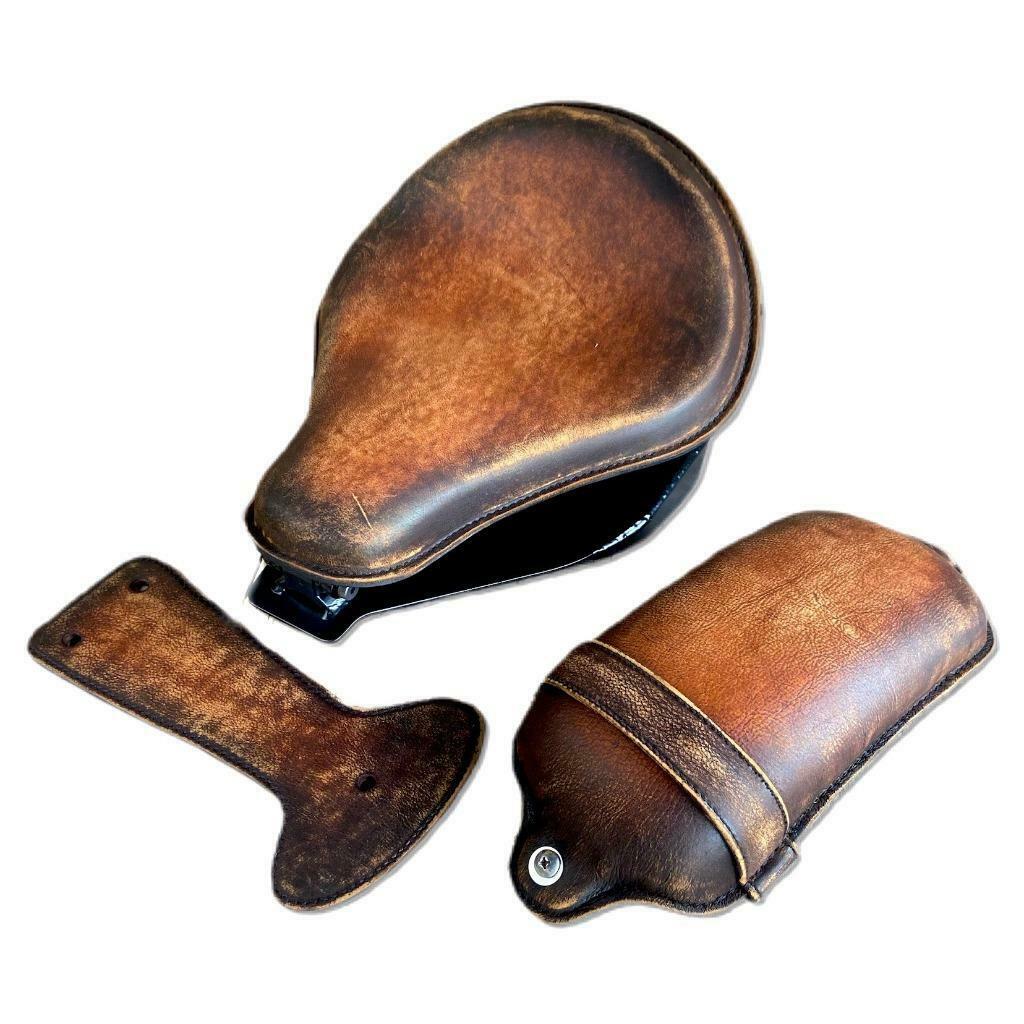 2000-2017 Harley Softail Brown On Brown Spring Seat Pad Conversion Mounting Kit bc