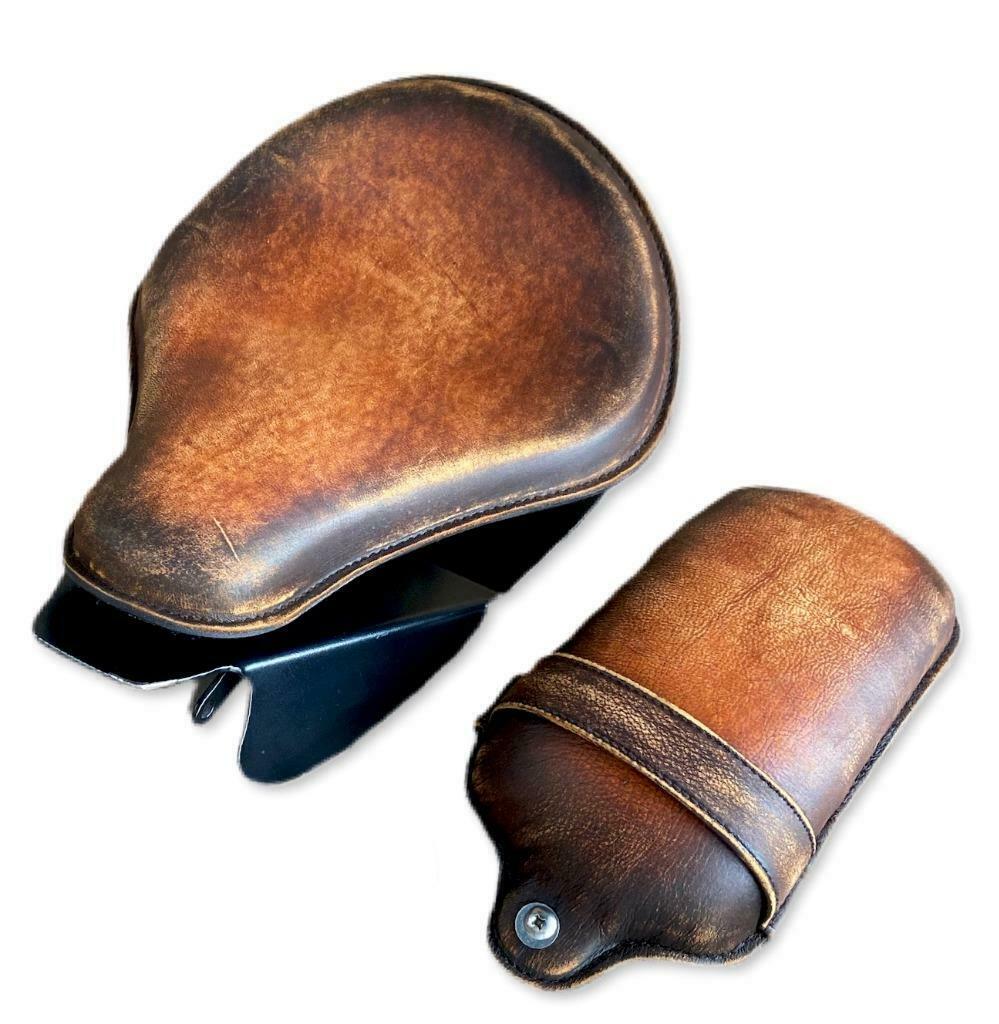 2006-2017 Harley Dyna Brown On Brown Spring Seat Pad Conversion Mounting Kit bc