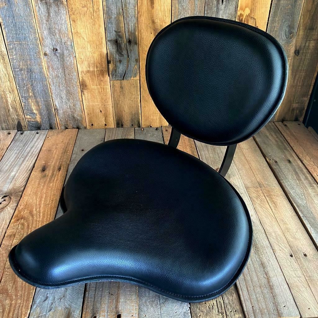 Spring Solo Tractor Seat Harley Touring Indian Chief Bobber 17x16" Back Rest Blk