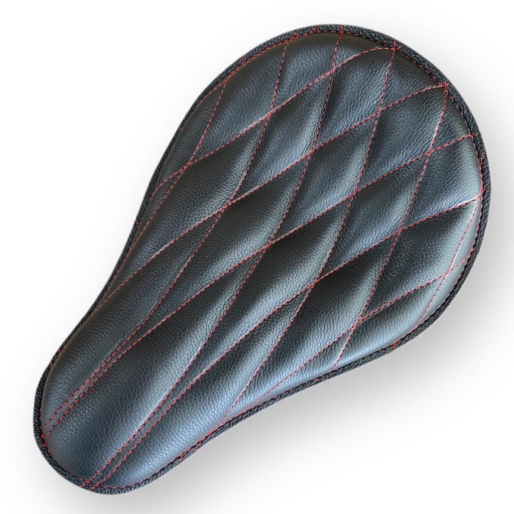 Spring Solo Seat Chopper Scout Softail Harley Bobber 11"x14" Blk Diamond Leather