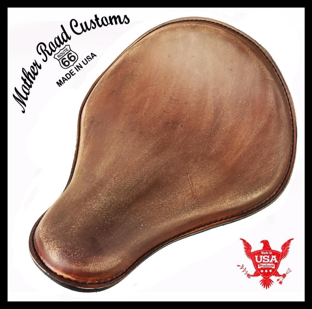 2017-2025 Triumph Bonneville Bobber Seat 13x15 Brown Distressed Leather Saddle
