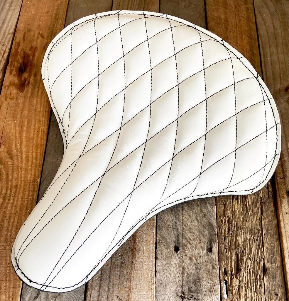 Spring Tractor Seat Chopper Scout Bobber Harley 15x14 Falling Diamond Leather