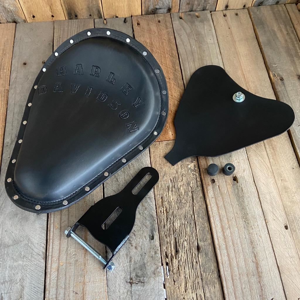 2010-2022 Spring Seat Sportster Black Harley Hand tooled Rivets Mounting Kit