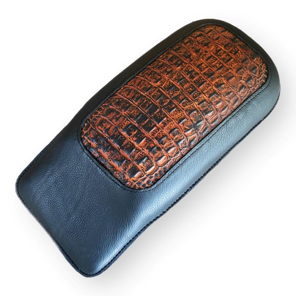 1998-2025 Passenger Pad Harley Touring Ant Brn Alligator Leather Fits All Models