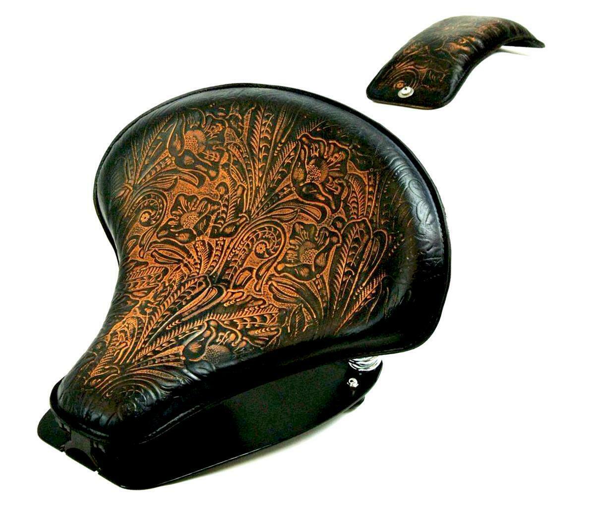 2015-2020 Indian Scout Spring Tractor Seat Ant Brn Tooled Mounting Kit Pad cs - Mother Road Customs