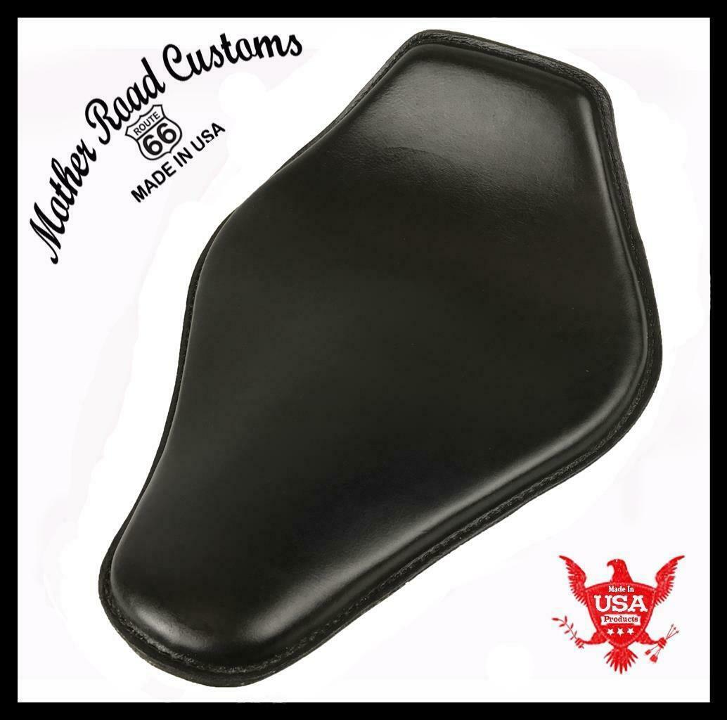Spring Seat Chopper Bobber Harley Sportster Honda 11x14 Black Snub Nose Leather - Mother Road Customs