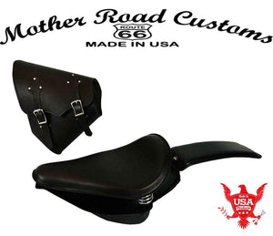 2000-2017 Harley Softail Spring Seat Pad Mounting Kit Saddle Bag Blk Leather cs - Mother Road Customs