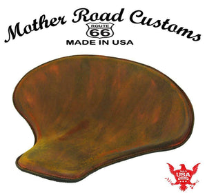 Spring Solo Tractor Seat Chopper Bobber Harley Sportster 15x14" Brn Dis Leather - Mother Road Customs
